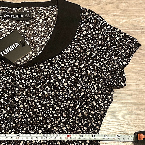 🦋 DISTURBIA (NWT) • Collared Floral Mini Dress • Size Small / US4 / Size UK8 - Picture 10 of 15